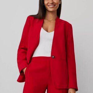 Ann Taylor - The Cutaway Blazer Fluid Crepe Red, size 8